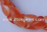 CCT39 14.5 inches 6*10mm drum-shaped orange red cats eye beads