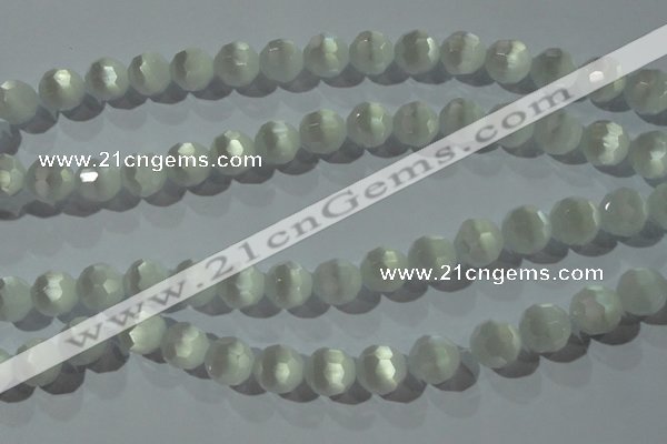 CCT390 15 inches 10mm faceted round cats eye beads wholesale