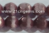 CCT396 15 inches 10mm faceted round cats eye beads wholesale