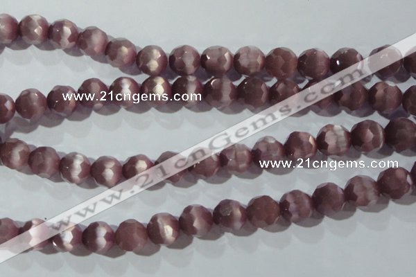 CCT396 15 inches 10mm faceted round cats eye beads wholesale