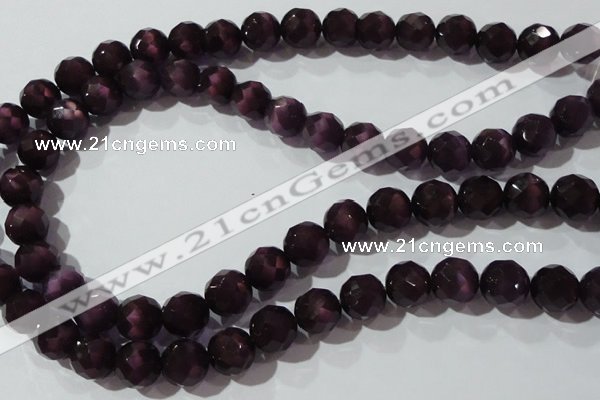 CCT397 15 inches 10mm faceted round cats eye beads wholesale