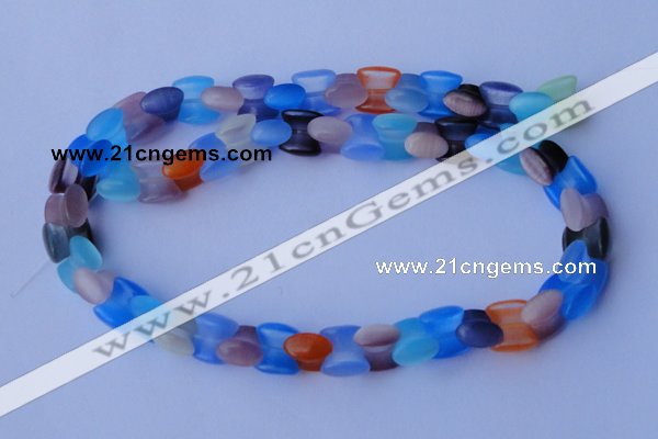 CCT41 14.5 inches 6*10mm drum-shaped multi color cats eye beads