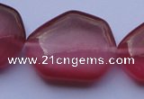 CCT42 15 inches 22*25mm freeform red cats eye beads wholesale