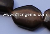 CCT43 15 inches 22*25mm freeform black coffee cats eye beads wholesale