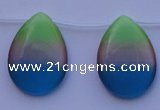 CCT44 14.5 inches 22*30mm flat teardrop mix color cats eye beads