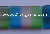 CCT45 15 inches 25*35mm flat rectangle mix color cats eye beads