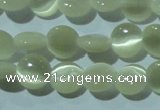 CCT450 15 inches 6mm flat round cats eye beads wholesale