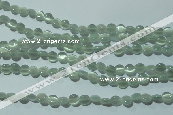 CCT451 15 inches 6mm flat round cats eye beads wholesale