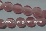 CCT452 15 inches 6mm flat round cats eye beads wholesale