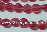 CCT453 15 inches 6mm flat round cats eye beads wholesale