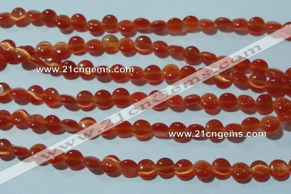 CCT454 15 inches 6mm flat round cats eye beads wholesale