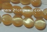 CCT456 15 inches 6mm flat round cats eye beads wholesale