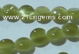 CCT459 15 inches 6mm flat round cats eye beads wholesale