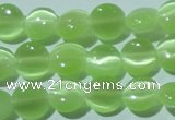 CCT460 15 inches 6mm flat round cats eye beads wholesale