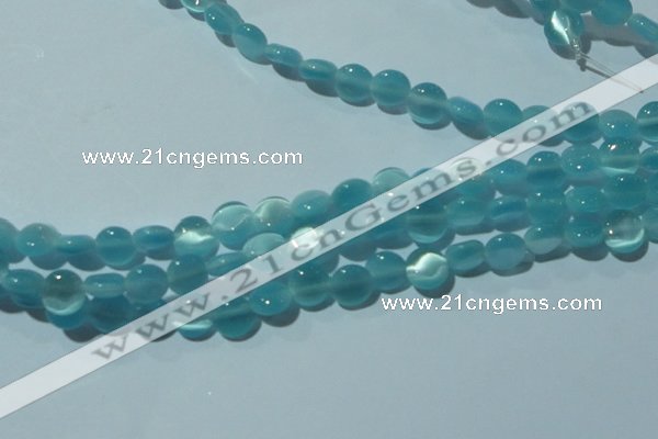 CCT463 15 inches 6mm flat round cats eye beads wholesale