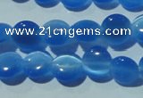 CCT464 15 inches 6mm flat round cats eye beads wholesale
