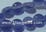 CCT465 15 inches 6mm flat round cats eye beads wholesale