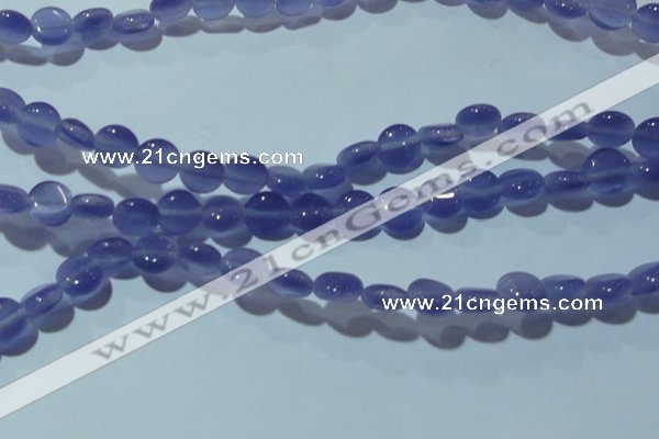 CCT465 15 inches 6mm flat round cats eye beads wholesale