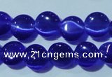 CCT466 15 inches 6mm flat round cats eye beads wholesale