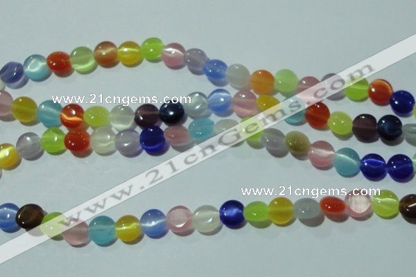 CCT467 15 inches 6mm flat round cats eye beads wholesale