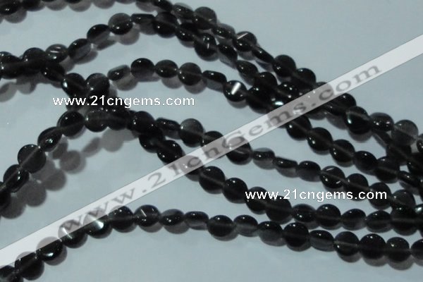 CCT470 15 inches 6mm flat round cats eye beads wholesale