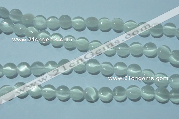 CCT480 15 inches 8mm flat round cats eye beads wholesale