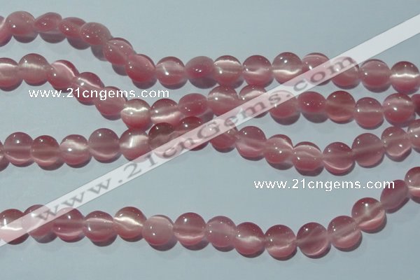 CCT486 15 inches 8mm flat round cats eye beads wholesale