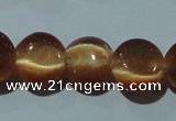 CCT488 15 inches 8mm flat round cats eye beads wholesale