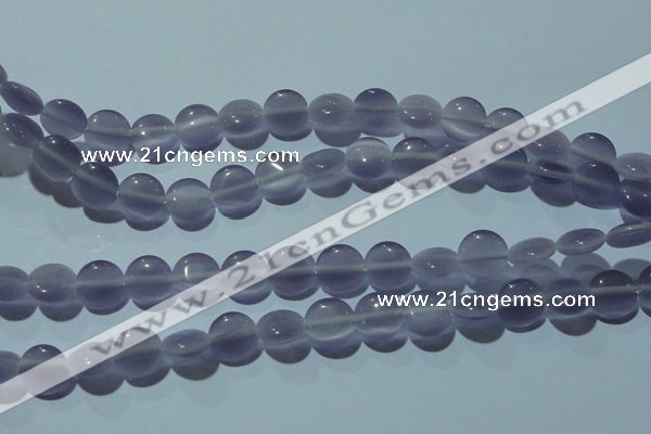 CCT490 15 inches 8mm flat round cats eye beads wholesale