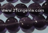 CCT491 15 inches 8mm flat round cats eye beads wholesale