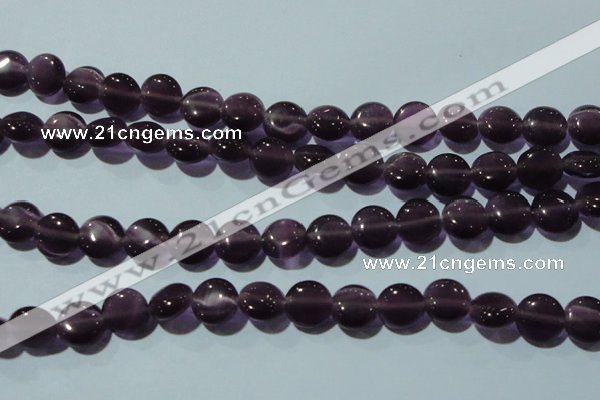CCT491 15 inches 8mm flat round cats eye beads wholesale