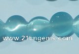 CCT492 15 inches 8mm flat round cats eye beads wholesale