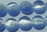 CCT493 15 inches 8mm flat round cats eye beads wholesale