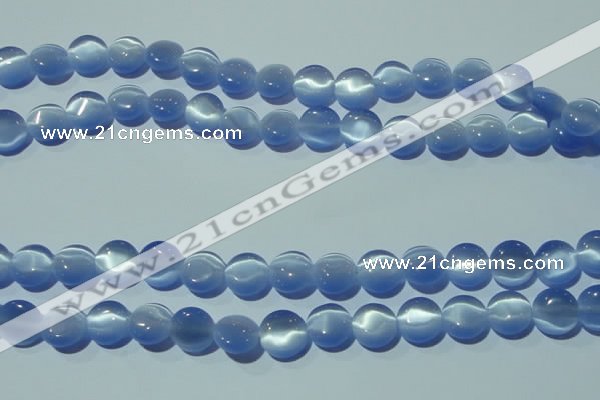 CCT493 15 inches 8mm flat round cats eye beads wholesale