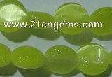 CCT494 15 inches 8mm flat round cats eye beads wholesale