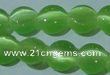 CCT496 15 inches 8mm flat round cats eye beads wholesale