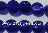 CCT498 15 inches 8mm flat round cats eye beads wholesale