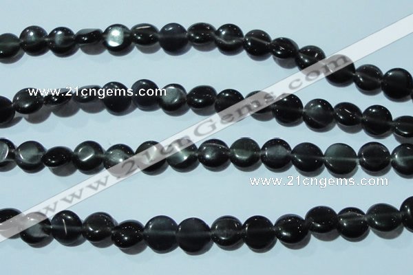 CCT500 15 inches 8mm flat round cats eye beads wholesale