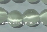 CCT510 15 inches 10mm flat round cats eye beads wholesale