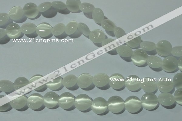 CCT510 15 inches 10mm flat round cats eye beads wholesale