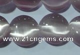 CCT512 15 inches 10mm flat round cats eye beads wholesale