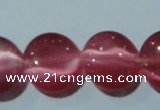 CCT513 15 inches 10mm flat round cats eye beads wholesale