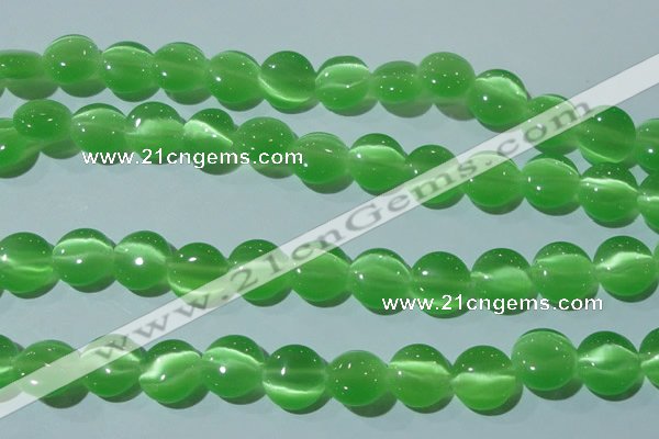 CCT521 15 inches 10mm flat round cats eye beads wholesale