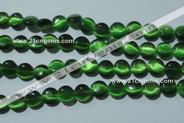 CCT523 15 inches 10mm flat round cats eye beads wholesale