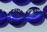 CCT525 15 inches 10mm flat round cats eye beads wholesale