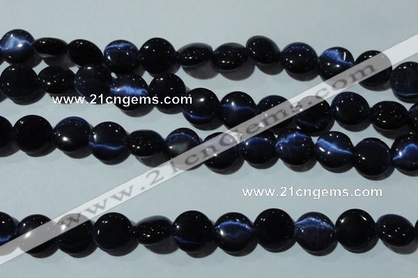 CCT528 15 inches 10mm flat round cats eye beads wholesale