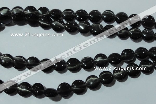 CCT529 15 inches 10mm flat round cats eye beads wholesale