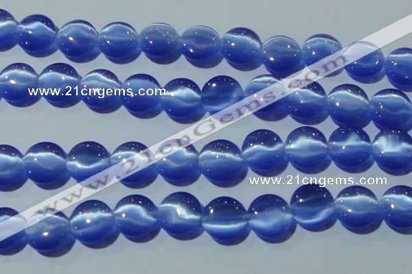 CCT550 15 inches 12mm flat round cats eye beads wholesale