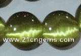 CCT573 15 inches 14mm flat round cats eye beads wholesale