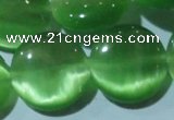 CCT575 15 inches 14mm flat round cats eye beads wholesale